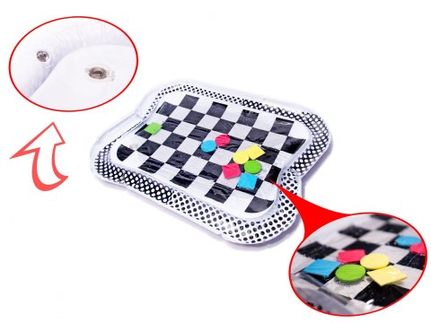 Mata wodna nadmuchiwana kontrastowa czarno-biała szachownica 65cmx50cm