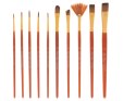 Pędzle malarskie artystyczne zestaw do malowania 10szt czerwony