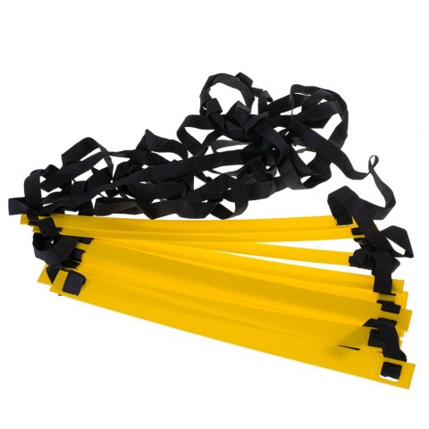 Drabinka koordynacyjna gimnastyczna treningowa do ćwiczeń żółta