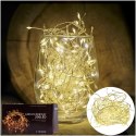 Lampki LED łańcuch druciki girlanda sopelki 6m 200LED ciepły biały