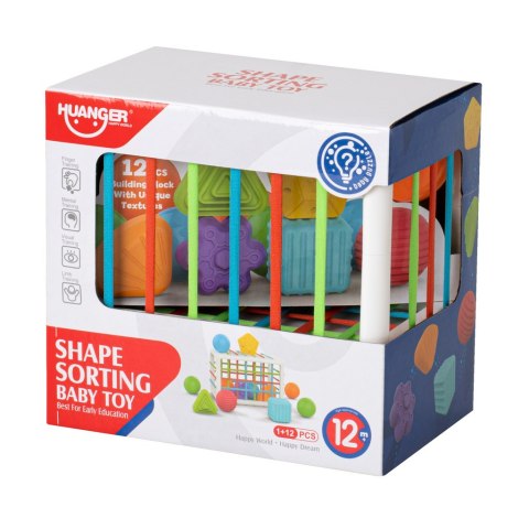 Kostka elastyczna układanka sorter kształtów zabawka wtykana prostokąt