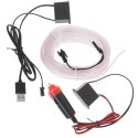Oświetlenie ambientowe LED do samochodu / auta USB / 12V taśma 5m