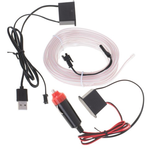 Oświetlenie ambientowe LED do samochodu / auta USB / 12V taśma 5m