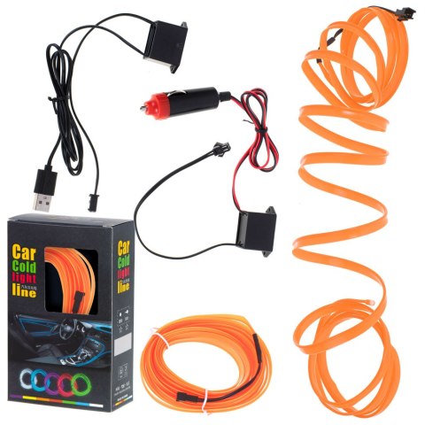 Oświetlenie ambientowe LED do samochodu / auta USB / 12V taśma 5m