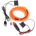 Oświetlenie ambientowe LED do samochodu / auta USB / 12V taśma 5m