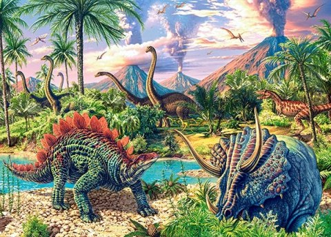 CASTORLAND Puzzle 120el. Dinosaur Volcanos - Dinozaury przy wulkanach