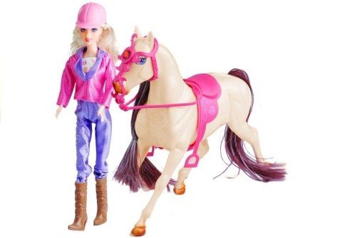 Zestaw Lalka i Koń w Stajni + Akcesoria Biały