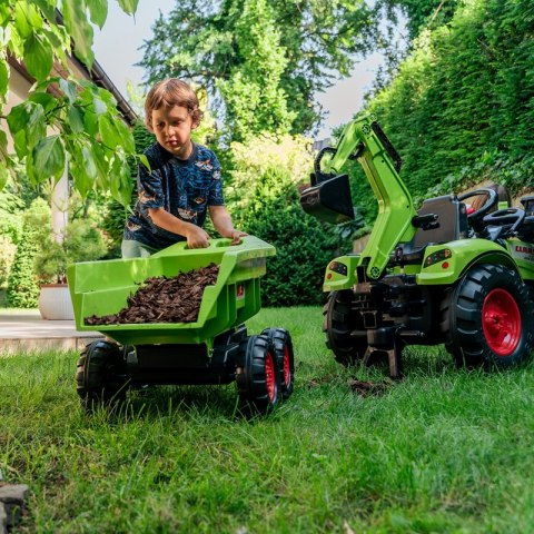 FALK Traktor CLAAS AVEC Zielony na Pedały z Przyczepką od 3 Lat FALK Traktor CLAAS AVEC Zielony na Pedały z Przyczepką od 3 Lat