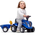 FALK Traktorek Baby New Holland Niebieski z Przyczepką +akc. od 1 roku