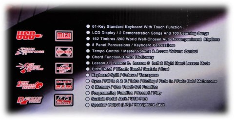 Keyboard MK-935 - 5 oktaw, ekran LCD, split, 6 banków pamięci