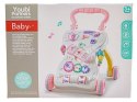Wielofunkcyjny Interaktywny Jeździk Pchacz Chodzik Grający Telefon RÓŻOWY