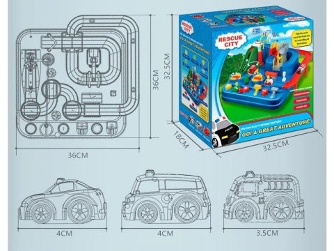 Interaktywny Tor Przeszkód + Pojazdy Ratunkowe, Zjazd Samochodowy Parking