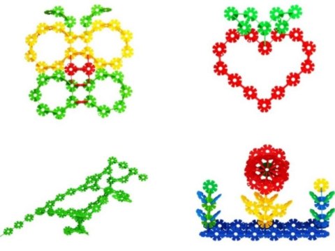 Klocki Konstrukcyjne, Rzepy, Kreatywne Rzepki Czepki Płatki Śniegu ok. 1500 Sztuk DUŻE 4,1CM