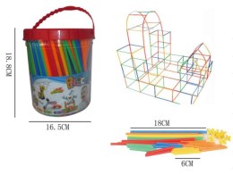 Słomki Konstrukcyjne, Klocki, Patyczki ok. 400 Sztuk Wiaderko