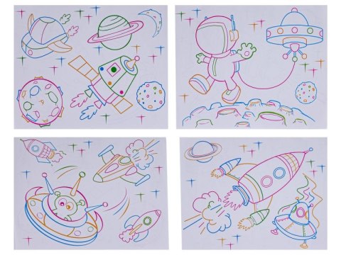 Magiczna, Podświetlana Tablica Do Malowania Rysowania + Okulary 3D KOSMOS