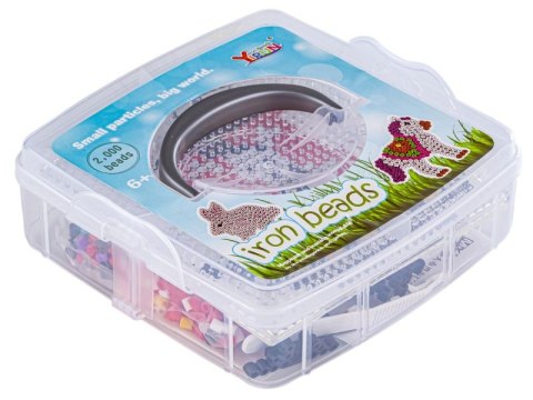 Koraliki Do Prasowania Szablony Jednorożec, Królik, Zestaw 2000 Elementów, Prasowanka, Kuferek