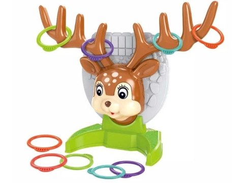 Gra Zręcznościowa Rzucanie Obręczy Ringo, Jelonek + Obręcze,  Deer Ring Game