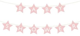 Baner na baby shower jasny różowy 290x16,5 cm