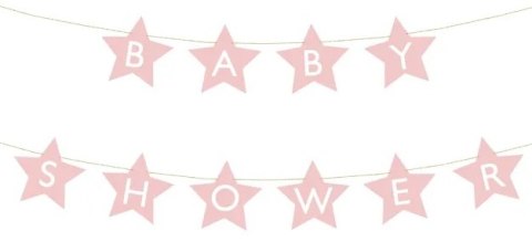 Baner na baby shower jasny różowy 290x16,5 cm