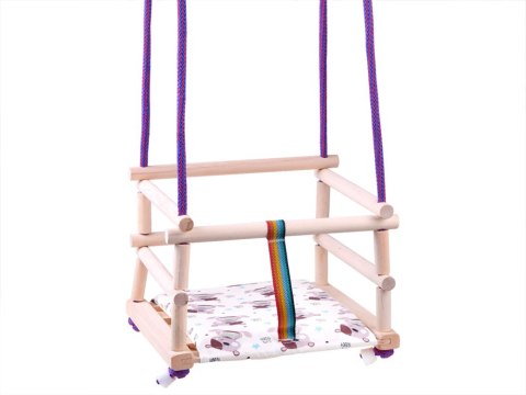 Kolorowa HUŚTAWKA drewniana + poduszka SP0210