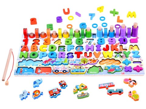 Układanka drewniana nauka liczby alfabet ZA4447