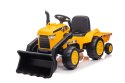 +PILOT Traktor koparka Na Akumulator Z Przyczepą S617 Żółty
