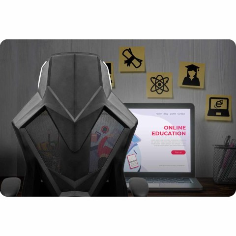 Fotel gamingowy Shiro czarno-biały