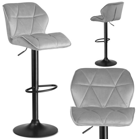 Hoker barowy z oparciem Castel jasnoszary