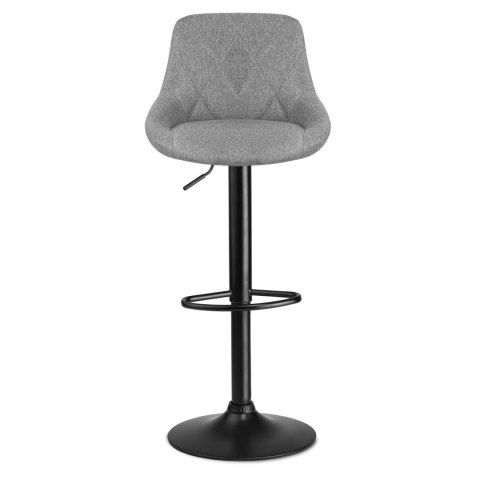 Hoker barowy z oparciem Nerra materiałowy szary - 2 szt.