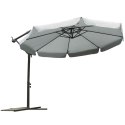 Parasol ogrodowy składany 8 segmentów szary ? 350cm