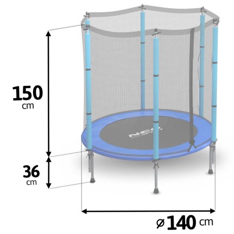Trampolina ogrodowa dla dzieci 140 cm 4,5ft Neo- 