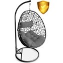Fotel ogrodowy wiszący Brava czarny + szare poduszki Sofotel