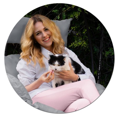 Fotel ogrodowy wiszący Brava czarny + szare poduszki Sofotel