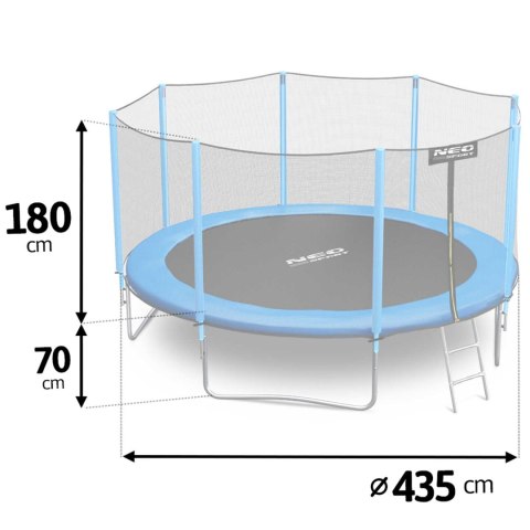 Trampolina ogrodowa 14ft/435cm z siatką zewnętrzną i drabinką Neo-