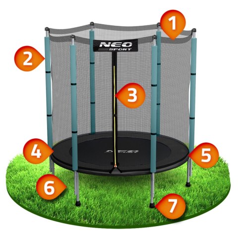 Trampolina ogrodowa dla dzieci 140 cm 4,5ft Neo-