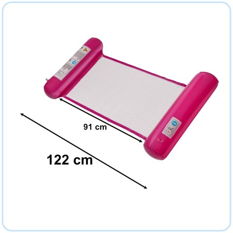 Materac dmuchany fotel hamak do pływania różowy