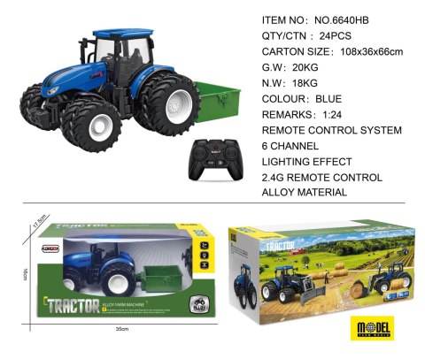 Traktor Niebieski R/C + Akcesoria