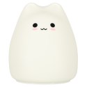 Lampka nocna silikonowa biała kotek