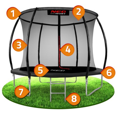 Trampolina ogrodowa profilowana 10ft/312cmz siatką wewnętrzną Neo- 