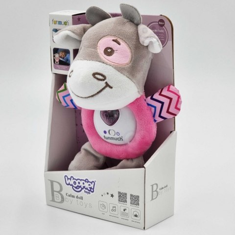 WOOPIE Interaktywny Pluszak Przytulanka dla Niemowląt Światło Dźwięk Byczek Gryzak Usypiacz