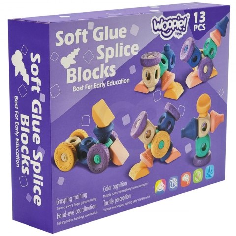 WOOPIE Klocki Sensoryczne Konstrukcyjne Układanka do Ściskania 13 el.