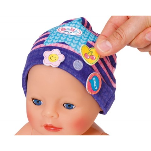 Baby Born Czapeczka z przypinkami dla lalki 43 w kolorze fioletowym