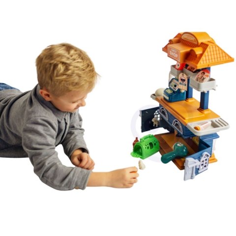 WOOPIE Domek 2w1 Sklep Zoologiczny + Salon Urody Weterynarz 33 el.