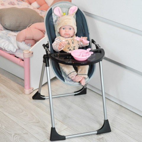 WOOPIE ROYAL Krzesełko do Karmienia 5w1 Zestaw Opiekunka dla Lalki + Huśtawka Nosidełko