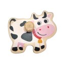 TOOKY TOY Drewniane Puzzle Montessori Farma z Pinezkami Do Dopasowania