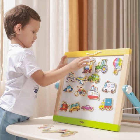 Viga Drewniane magnesy pojazdy zestaw