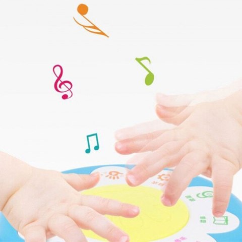 WOOPIE Bębenek Pozytywka Projektor 3w1 Zabawka Muzyczna dla Niemowląt + Walec Roller do Nauki Raczkowania