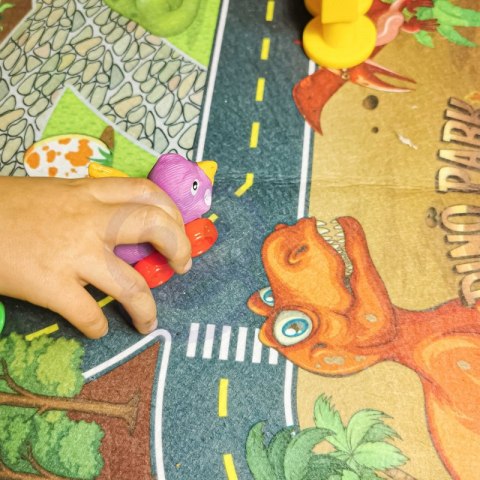 WOOPIE Mata Droga dla Samochodzików Zestaw Dinozaury Auta + Znaki Drogowe