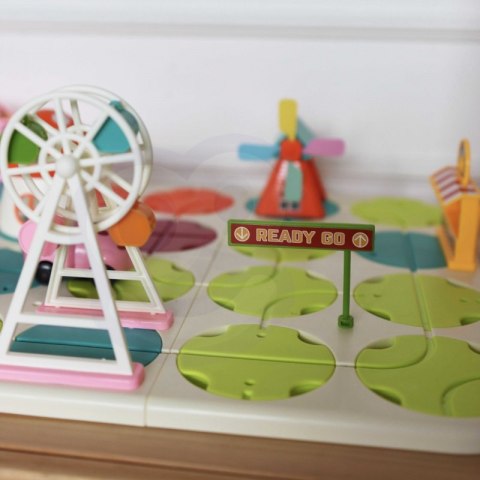 WOOPIE Interaktywny Tor Samochodowy Dinozaury Układanka + 2 Elektryczne Auta 58 el.