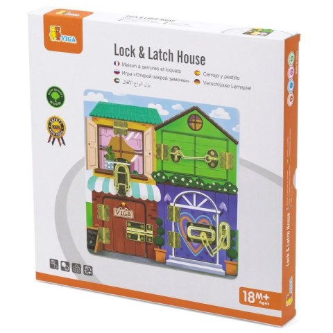 Viga Drewniana Tablica Manipulacyjna Zamek i Zatrzask Dom Montessori